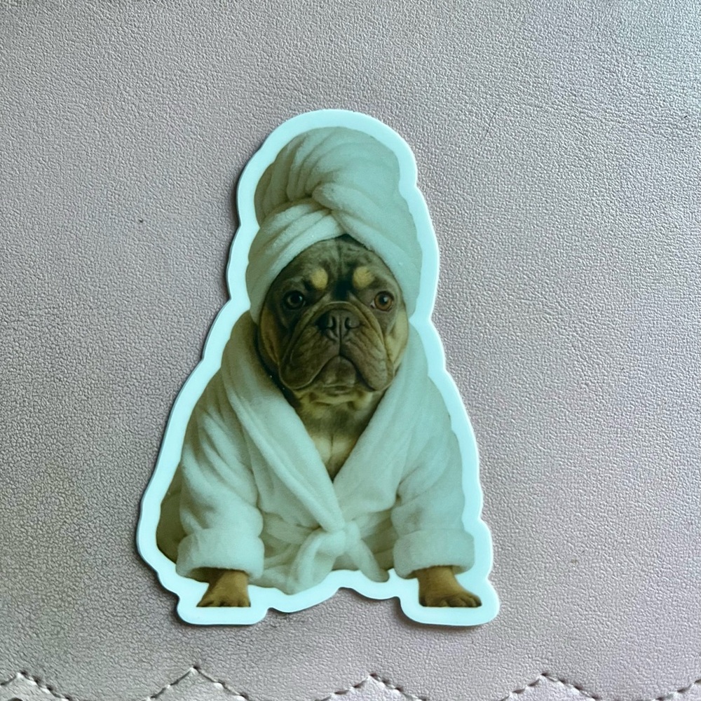Custom French bulldog sticker journal water bottles